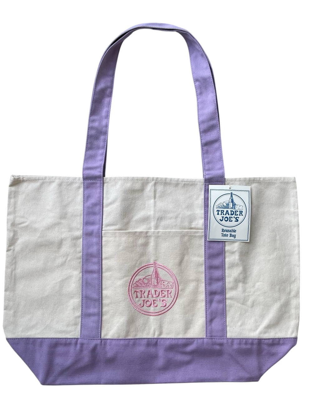 Trader Joe’s Large Lavender Canvas Tote Bag